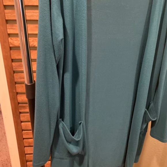 Zyia Boyfriend Lounge Blue/Teal long Cardigan - Picture 2 of 4